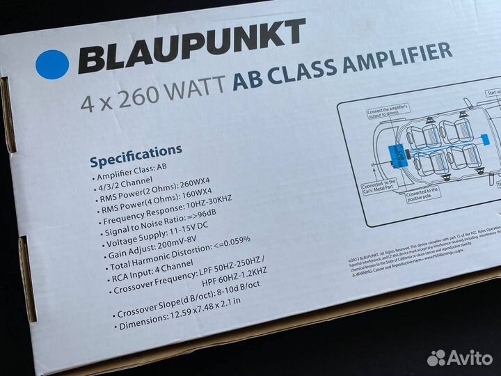 Усилитель 4 канальный blaupunkt 4x260w новый