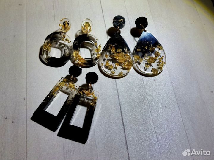 Серьги из эпоксидной смолы