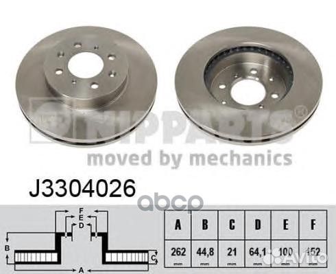 Тормозной диск J3304026 Nipparts