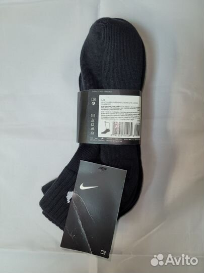 Носки Nike Cushioned Ankle x3 низкие, черные,42-46