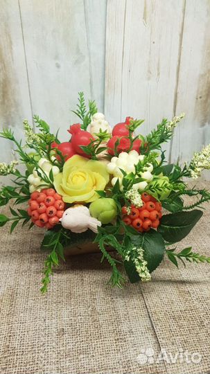 Букеты из мыльных цветов,ягод, фруктов