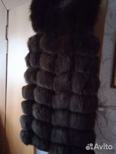 Жилетка натуральный мех, из песца 48-50