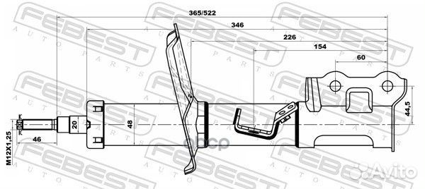 Амортизатор передн левый hyundai I20 08 2008-20