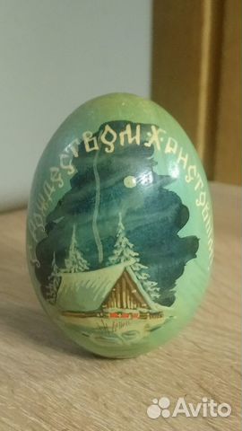Деревянное рождественское яйцо, ручная роспись