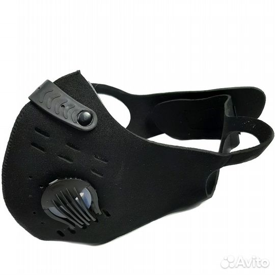 Веломаска респиратор с клапаном с вырезом под уши