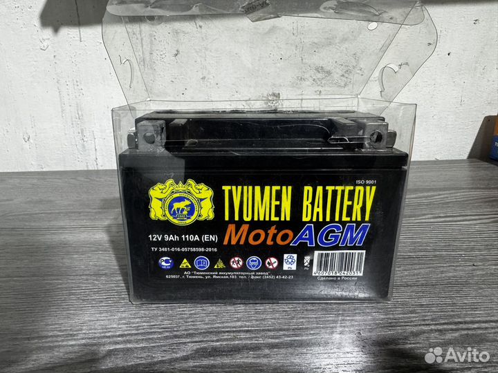 Аккумулятор tyumen battery moto Agm 9ah 110a 12v