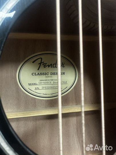 Электроакустическая гитара fender cd 60 sce black