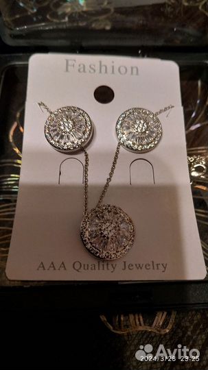 Серьги +кулон набор