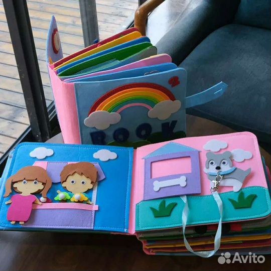 Новая развивающая книга из фетра, 16 страниц