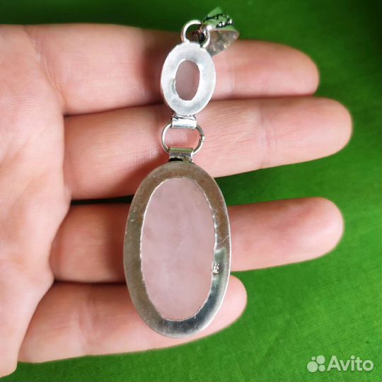 Кулон розовый кварц