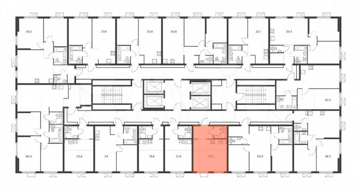 Квартира-студия, 27,2 м², 22/33 эт.