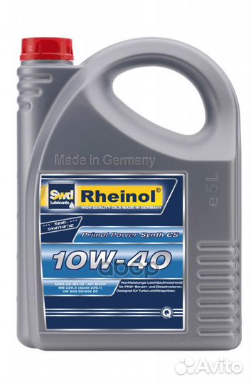 SWD Rheinol PS CS SAE 10W40 п/с 5л, шт SWD Rheinol
