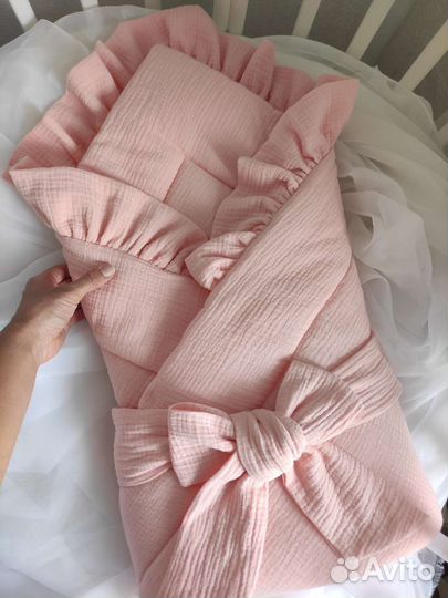 Одеяло муслиновое на выписку новое