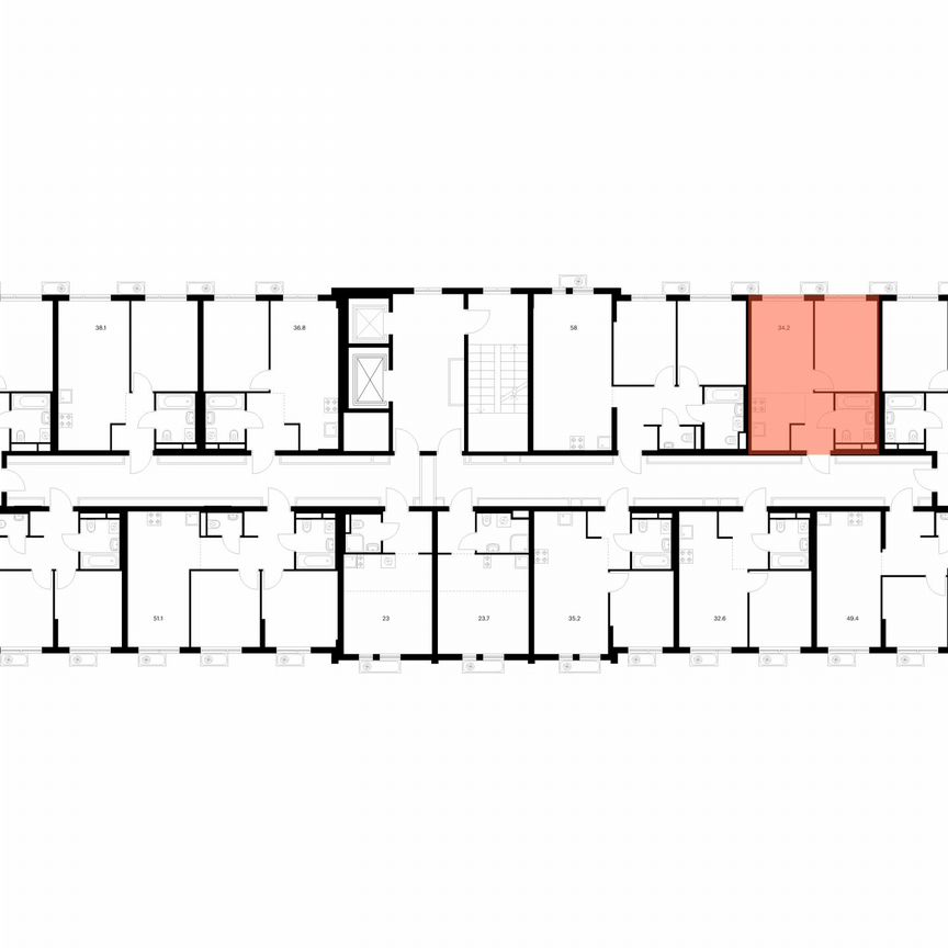 1-к. квартира, 34,2 м², 7/14 эт.