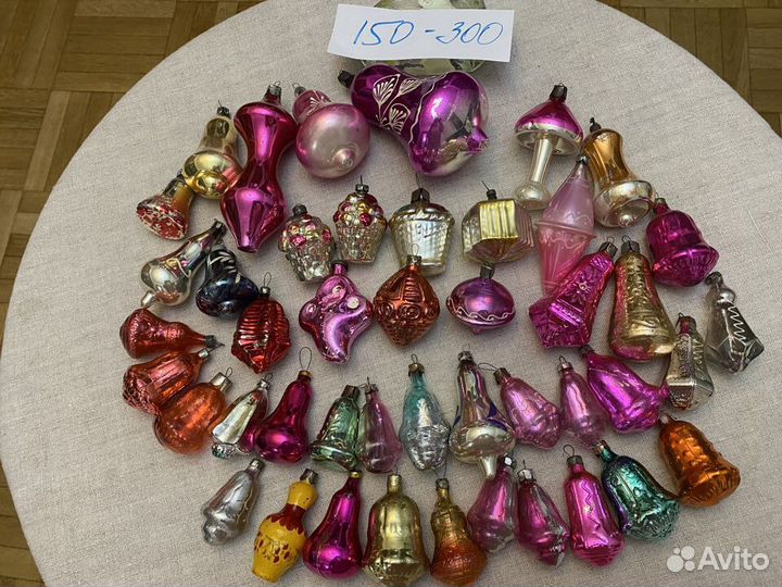Елочные игрушки стекло СССР много разных