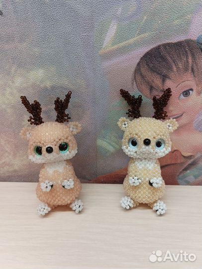 Олененок Бэмби из бисера Амигуруми