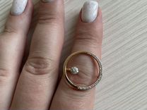 Золотое кольцо с бриллиантами 18,5