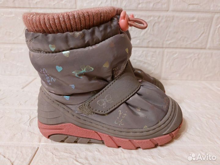 Детские дутики pasito зимние сапоги на девочку 23