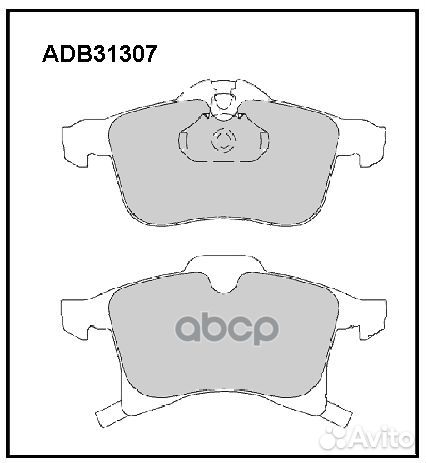 Колодки тормозные дисковые перед ADB31307 A