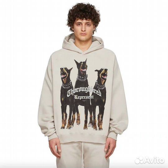 Худи Dobermans are hooligans белое