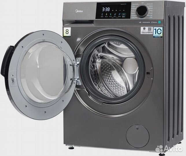 Стиральная машина Midea MFC3814BSW47/S класс: A загр.фронтальная макс.:8кг черный инвертер