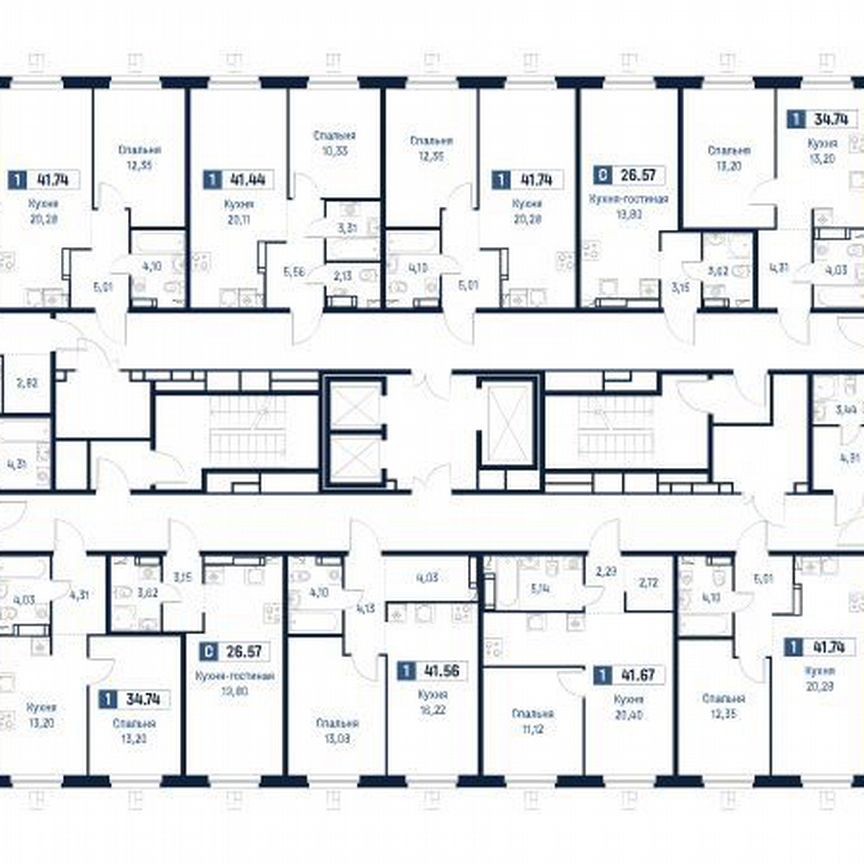 1-к. квартира, 41,7 м², 5/18 эт.