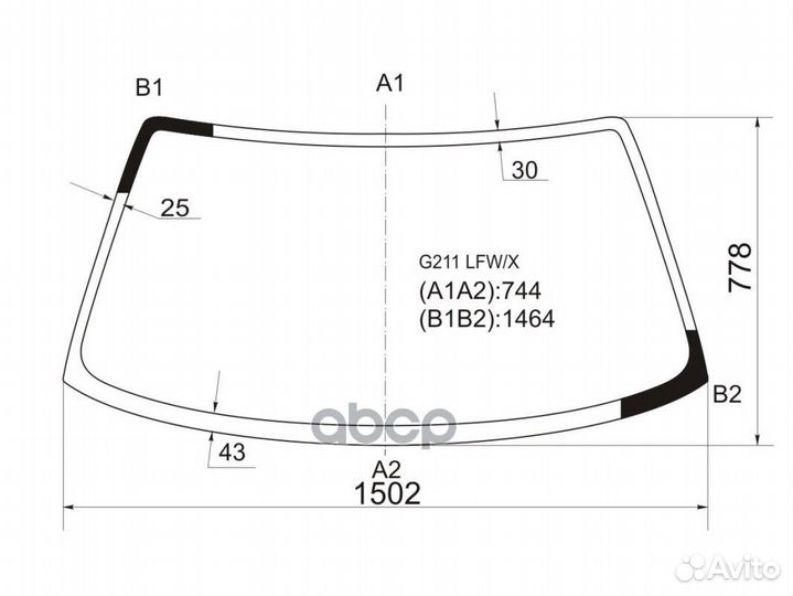 Стекло лобовое Mazda 626 87-97 / Capella 87-97