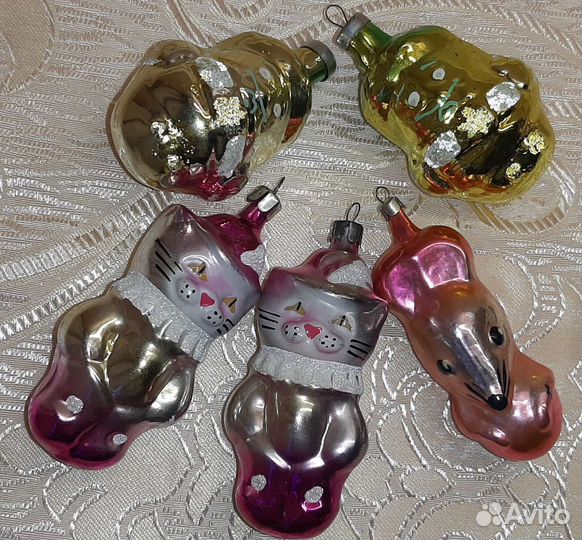 Игрушки елочные и дед Мороз, новогодние СССР