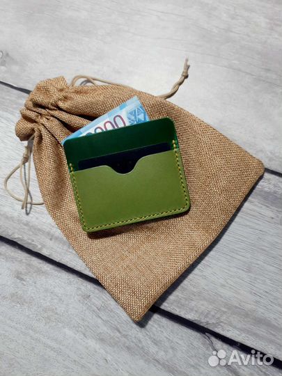 Мини картхолдер ручная работа кожа
