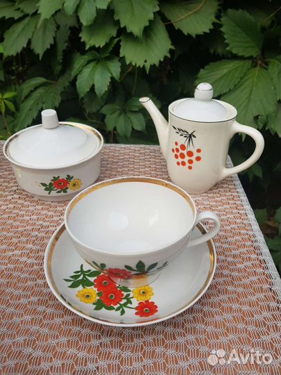 Посуда фарфор цветное стекло СССР винтаж