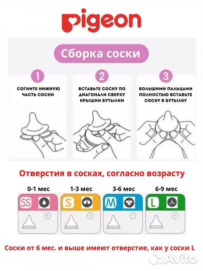 Соска на бутылочку Pigeon SofTouch новая