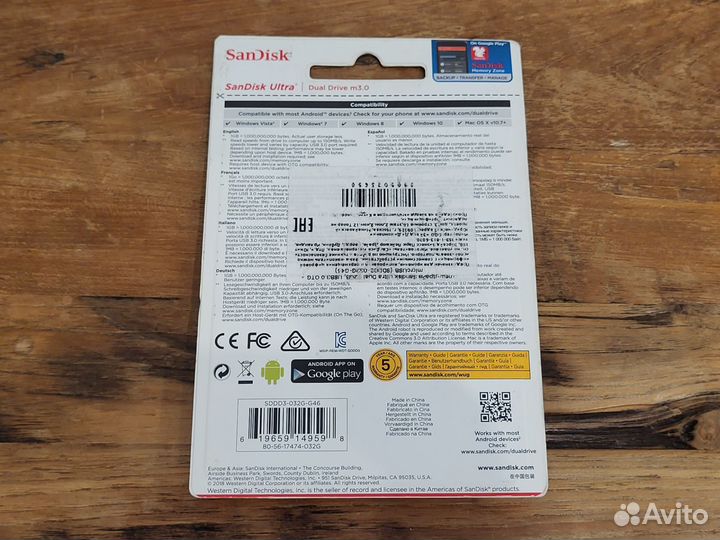 USB Flash 32 гб SanDisk Ultra Dual m3.0