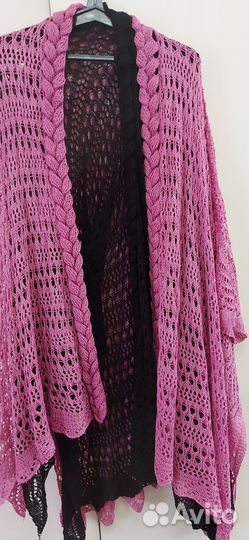 Кардиган накидка ажурная 56 -64р