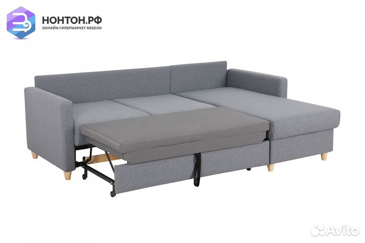 Диван угловой дельфин Дилан серый