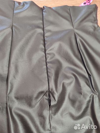 Костюм блузка юбка экокожа