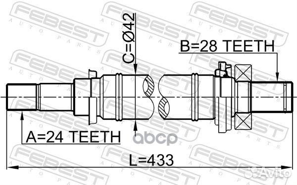 Полуось mazda 3 03-08 прав. 0512-M316MT Febest