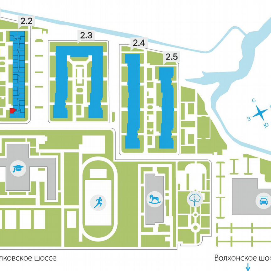 1-к. квартира, 40,1 м², 4/5 эт.