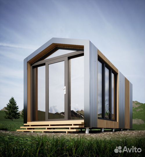 Баня каркасная в стиле 