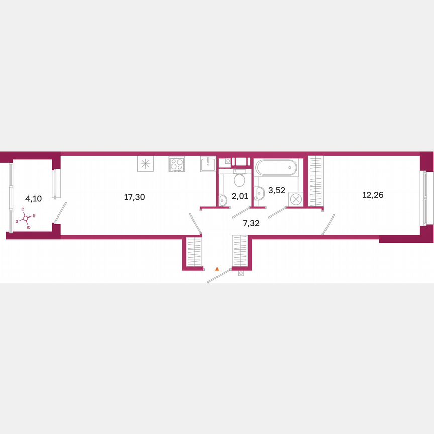 1-к. квартира, 44,5 м², 4/10 эт.