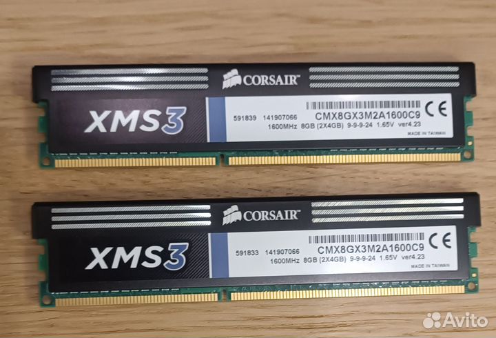 Оперативная память Corsair 8Gb (2х4Gb) ddr3