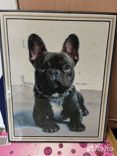 Алмазная мозаика на половину собранная