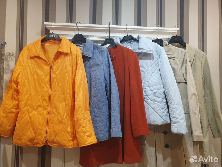 Куртка оранжевая голубая жакет 48 Zara ветровка
