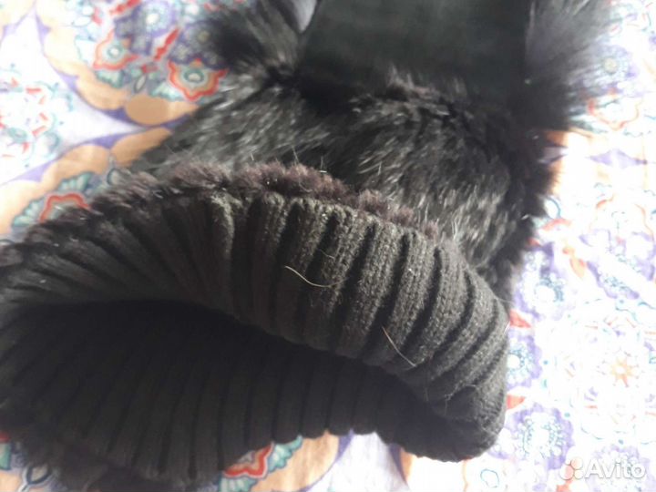 Шапка норковая вязаная женская