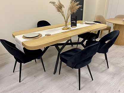 Раздвижной обеденный стол Лофт из Дуб160х100 +60см