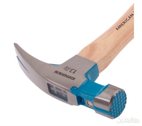 Молоток-гвоздодер, 380 г, угол 75, магнит, обрези