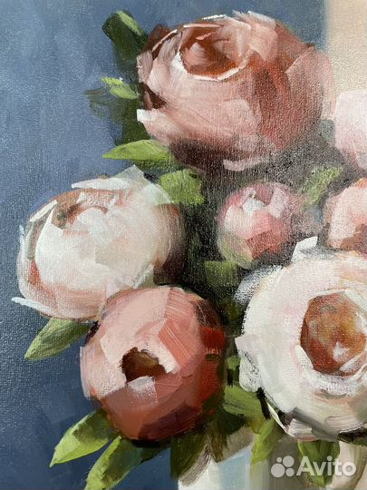 Картина маслом пионы