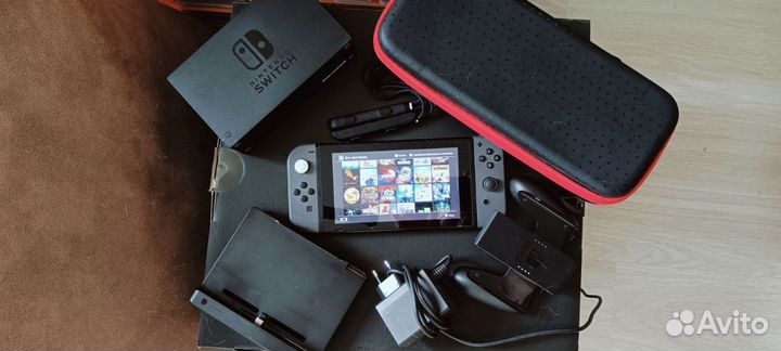 Nintendo switch rev 2 прошитая 128гб, куча всего