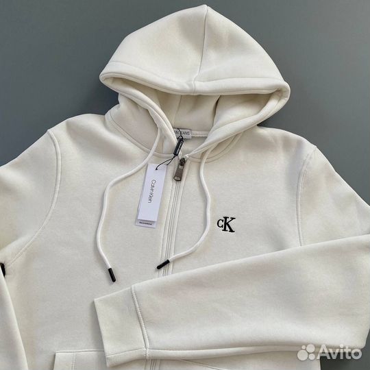 Calvin klein толстовка на молнии с начесом