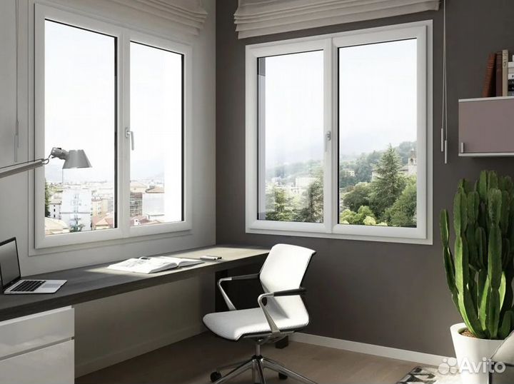 Пластиковое окно 2060*1310, трехстворчатое