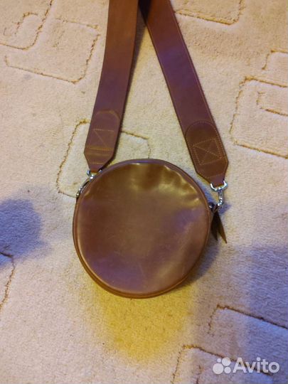 Сумка барабанка натуральная кожа